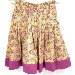 Zac Posen Pleated Floral Skirt
